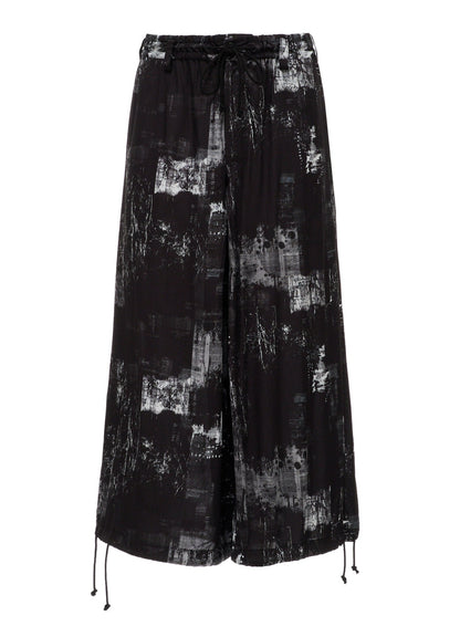 WITHERED BRANCH PRINT RAYON HAKAMA PANTS