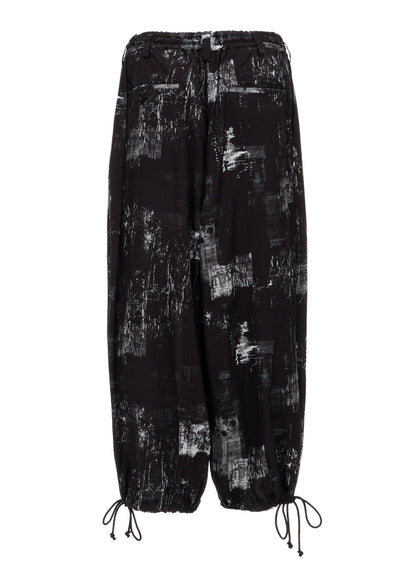 WITHERED BRANCH PRINT RAYON HAKAMA PANTS
