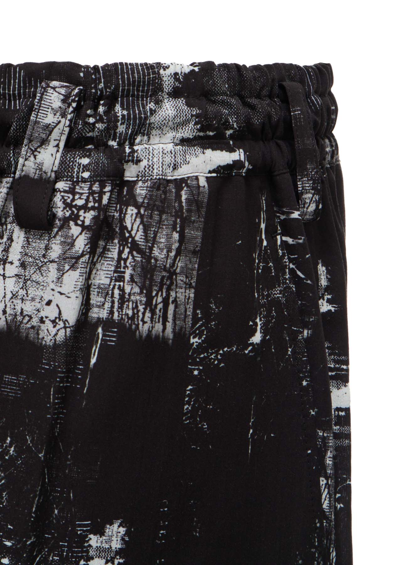 WITHERED BRANCH PRINT RAYON HAKAMA PANTS