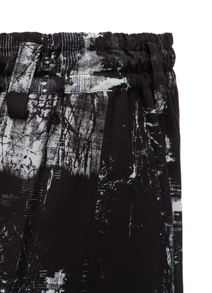 WITHERED BRANCH PRINT RAYON HAKAMA PANTS