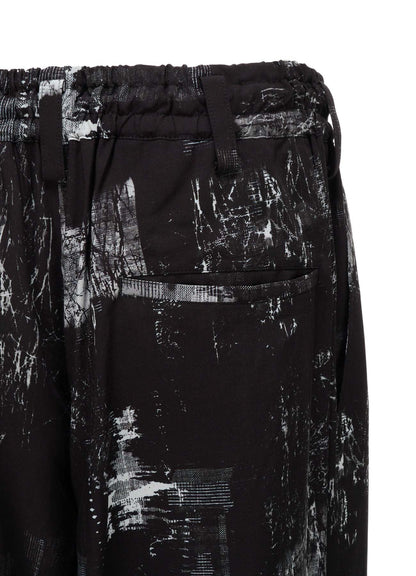 WITHERED BRANCH PRINT RAYON HAKAMA PANTS