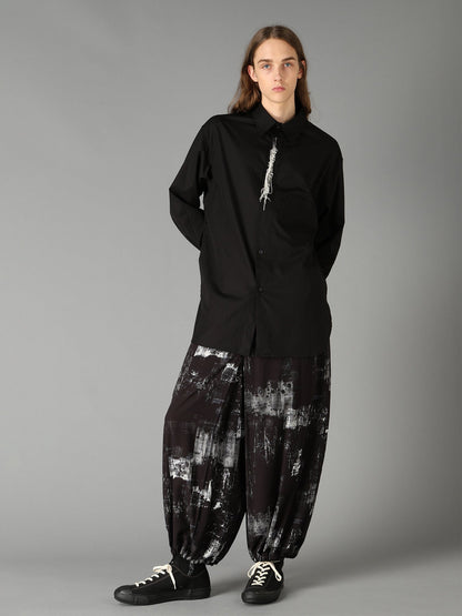 WITHERED BRANCH PRINT RAYON HAKAMA PANTS