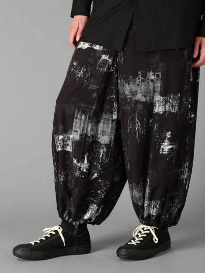 WITHERED BRANCH PRINT RAYON HAKAMA PANTS