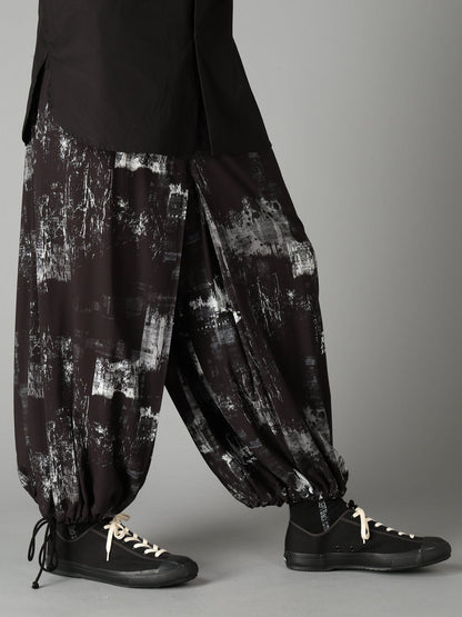 WITHERED BRANCH PRINT RAYON HAKAMA PANTS