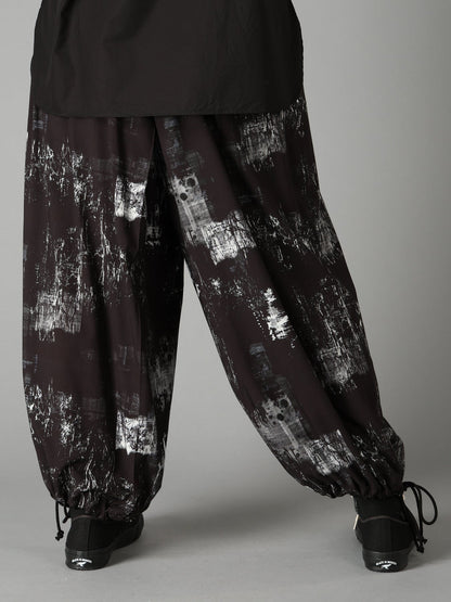 WITHERED BRANCH PRINT RAYON HAKAMA PANTS