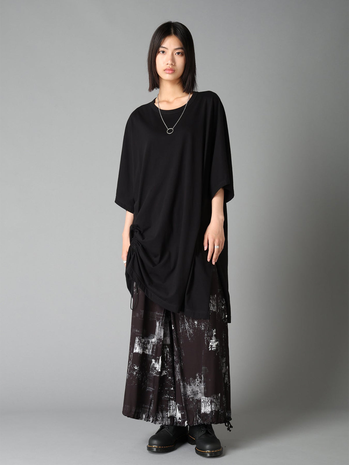 WITHERED BRANCH PRINT RAYON HAKAMA PANTS