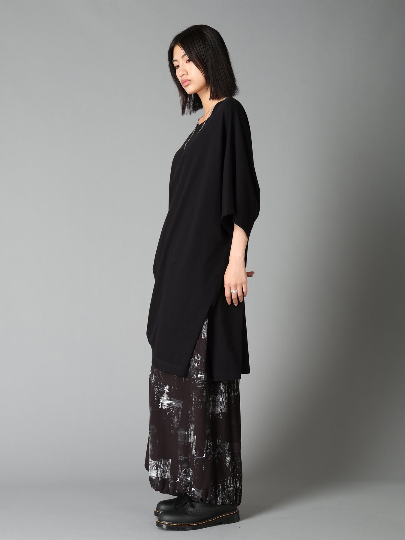 WITHERED BRANCH PRINT RAYON HAKAMA PANTS