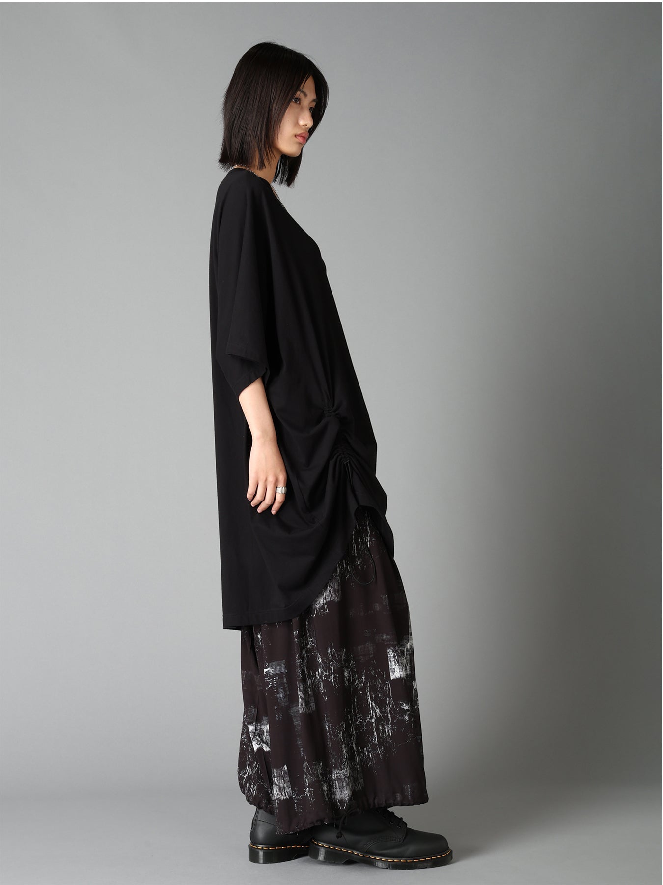 WITHERED BRANCH PRINT RAYON HAKAMA PANTS