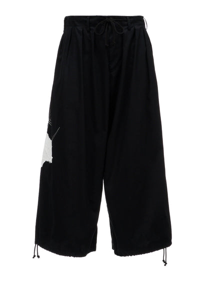 20/COTTON TWILL CROW PATCH BALLOON PANTS