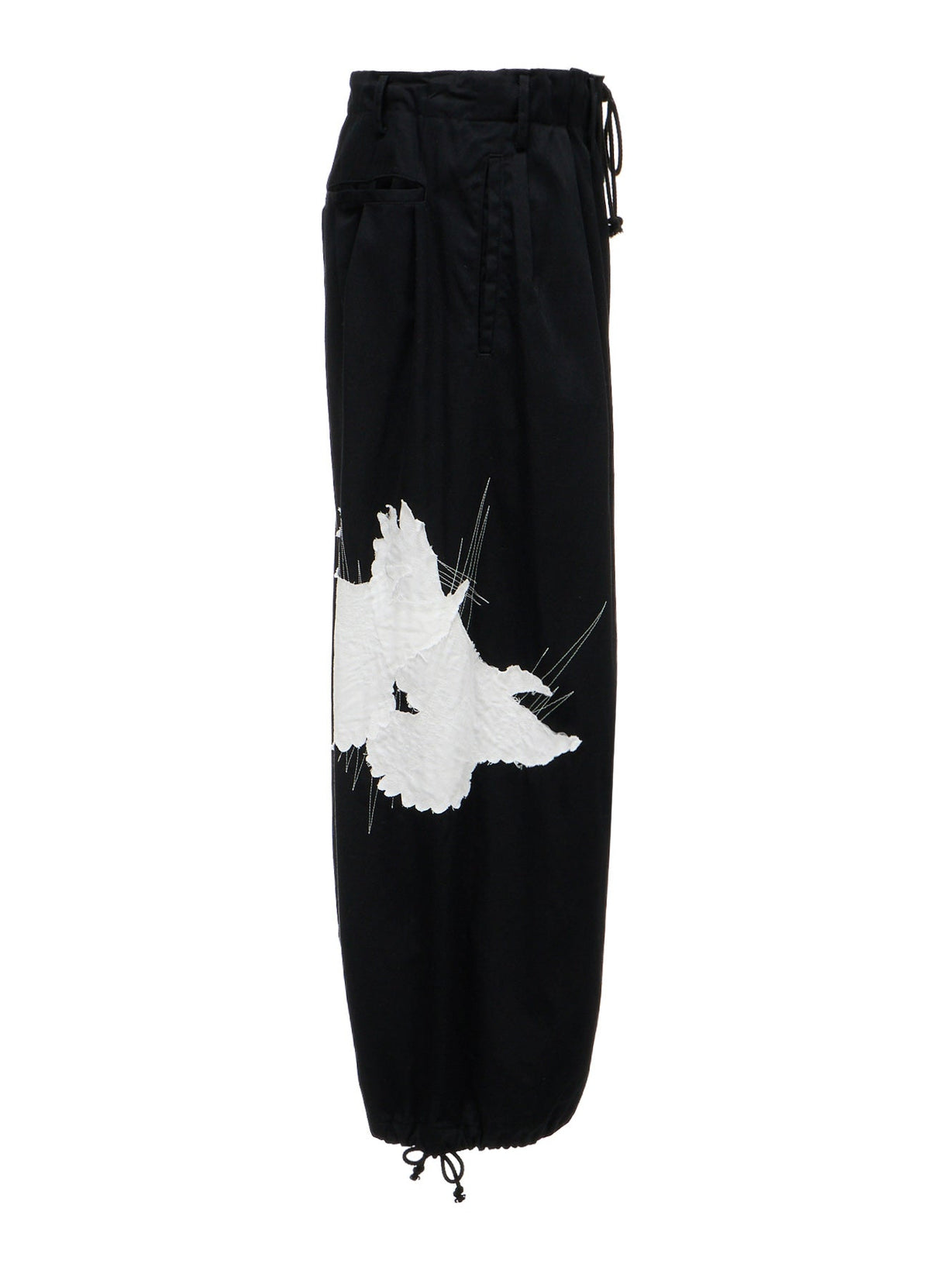 20/COTTON TWILL CROW PATCH BALLOON PANTS