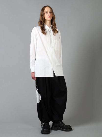 20/COTTON TWILL CROW PATCH BALLOON PANTS