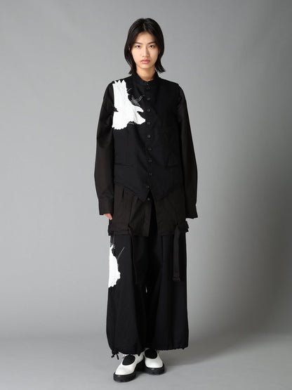 20/COTTON TWILL CROW PATCH BALLOON PANTS