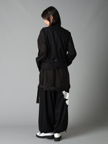 20/COTTON TWILL CROW PATCH BALLOON PANTS