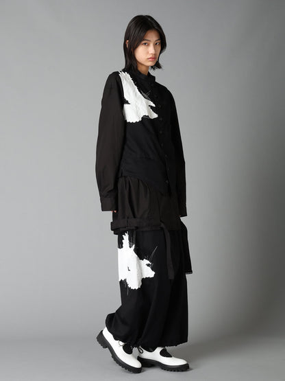 20/COTTON TWILL CROW PATCH BALLOON PANTS