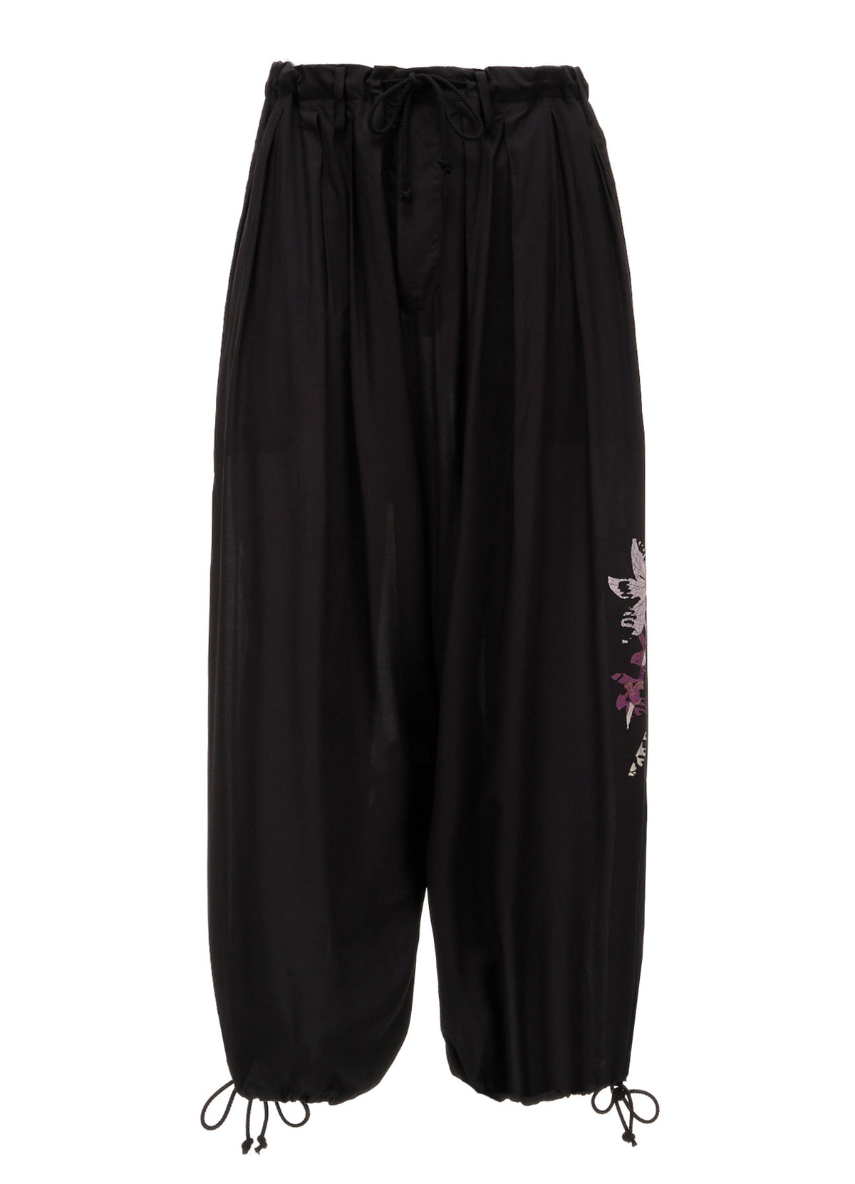 SKETCH PANSY PRINT RAYON BALLOON PANTS