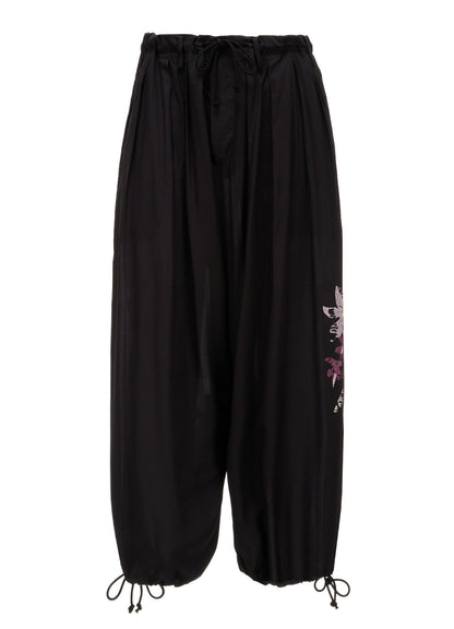 SKETCH PANSY PRINT RAYON BALLOON PANTS