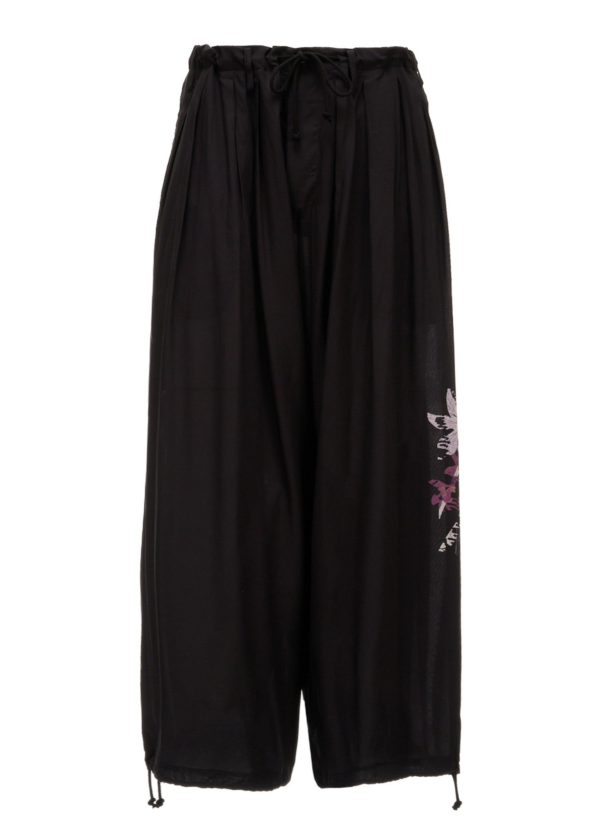 SKETCH PANSY PRINT RAYON BALLOON PANTS
