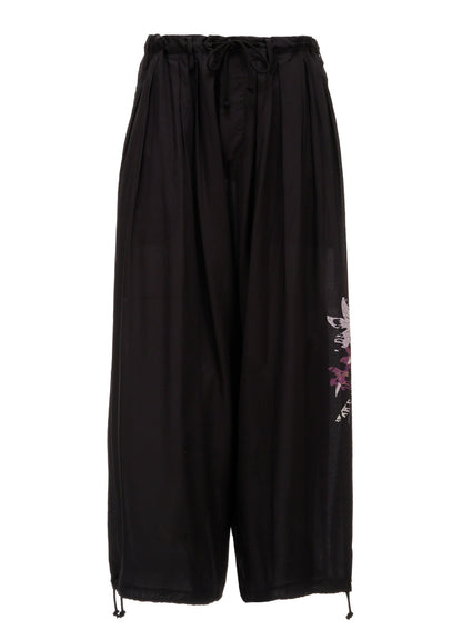 SKETCH PANSY PRINT RAYON BALLOON PANTS