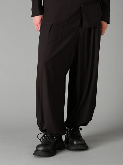 SKETCH PANSY PRINT RAYON BALLOON PANTS