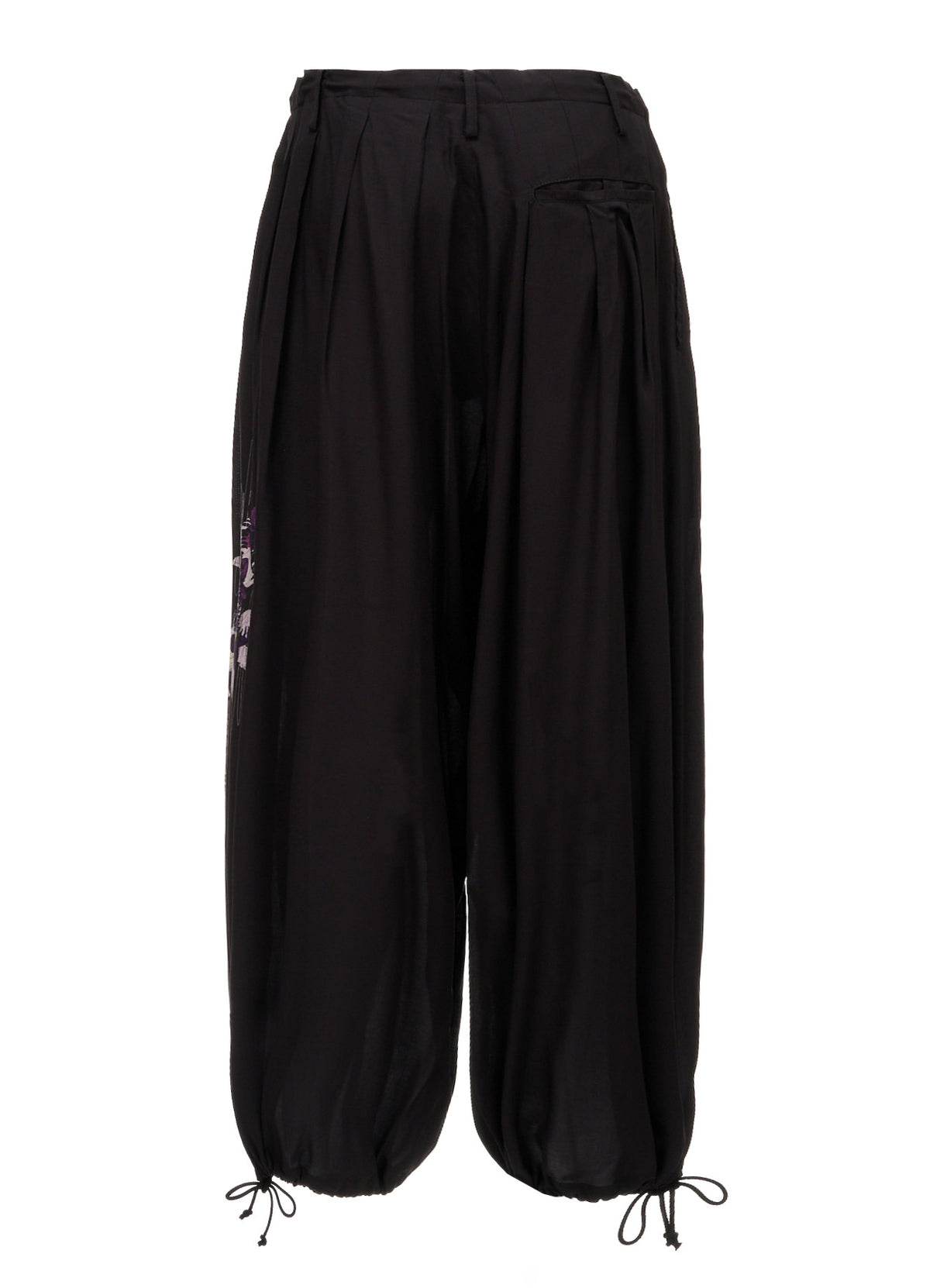 SKETCH PANSY PRINT RAYON BALLOON PANTS