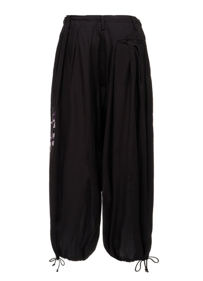 SKETCH PANSY PRINT RAYON BALLOON PANTS