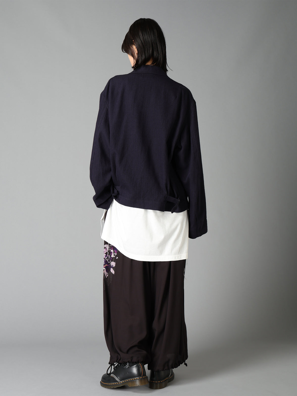 SKETCH PANSY PRINT RAYON BALLOON PANTS