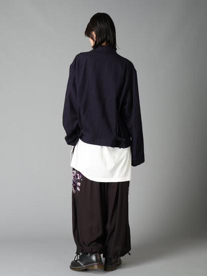 SKETCH PANSY PRINT RAYON BALLOON PANTS