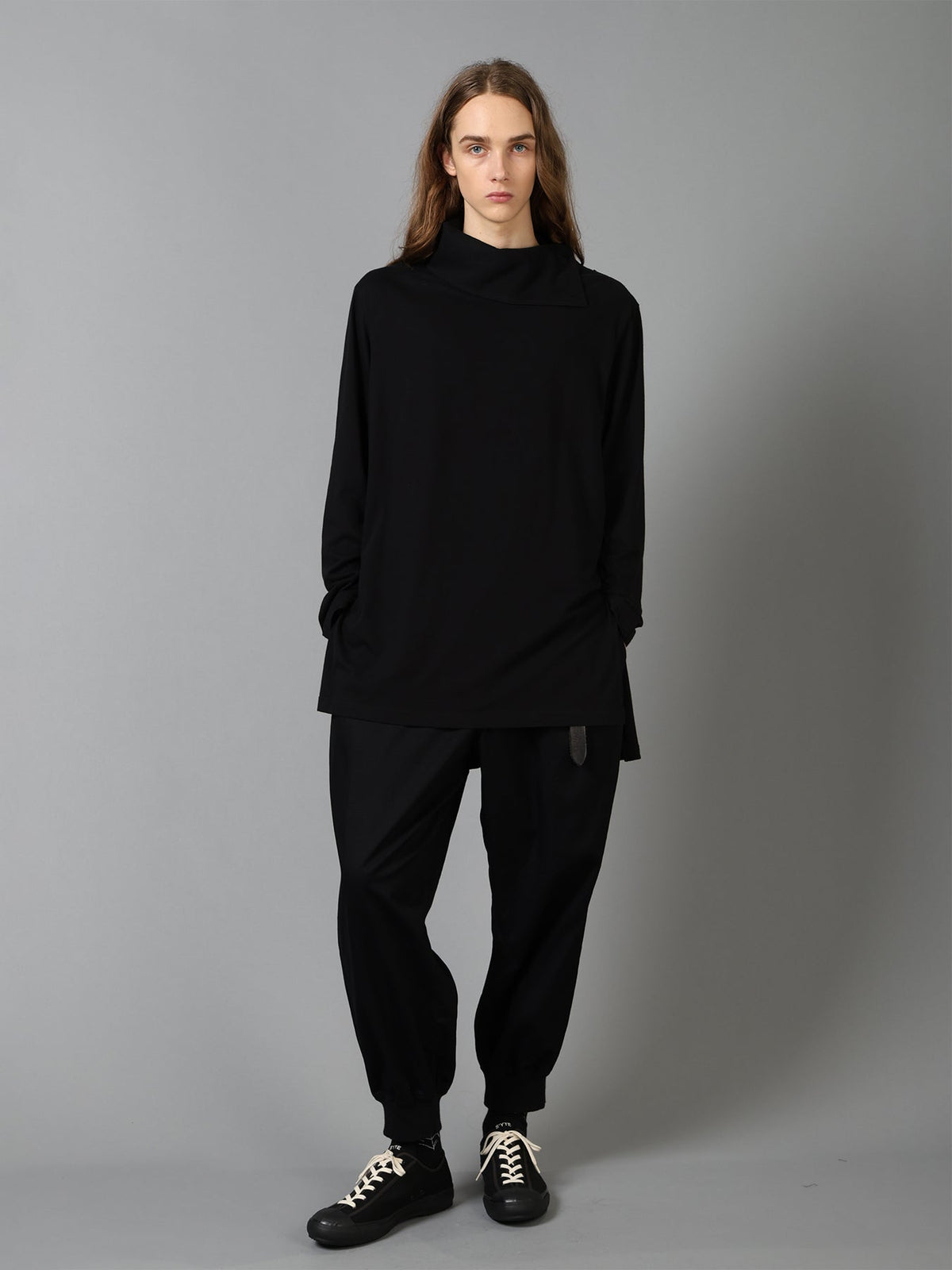 20/COTTON ELASTIC RIB-HEM PANTS