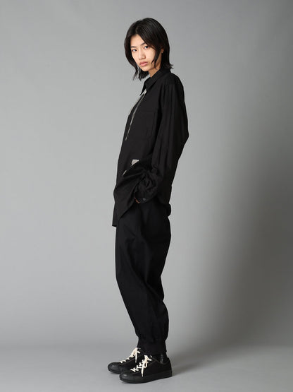 20/COTTON ELASTIC RIB-HEM PANTS