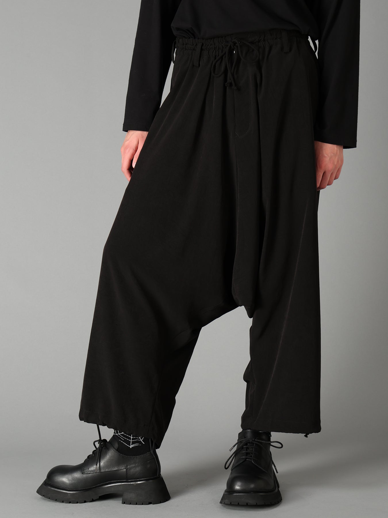CREPE de CHINE WAIST DRAWSTRING SAROUEL PANTS