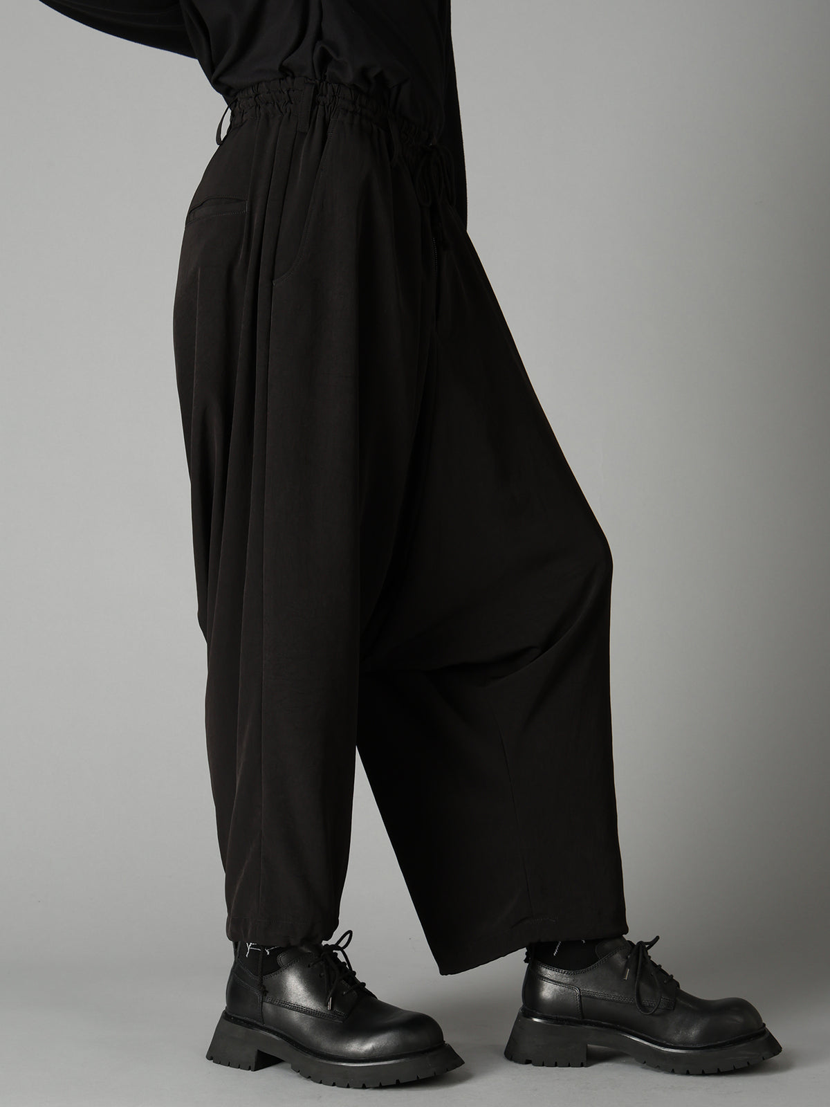 CREPE de CHINE WAIST DRAWSTRING SAROUEL PANTS