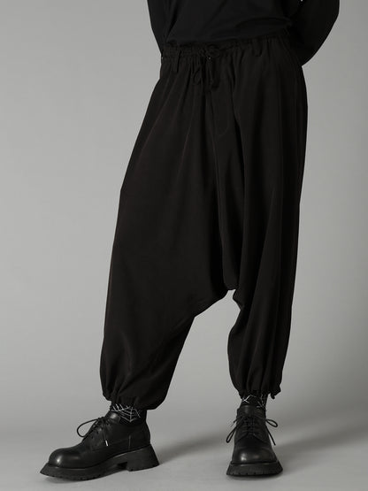 CREPE de CHINE WAIST DRAWSTRING SAROUEL PANTS