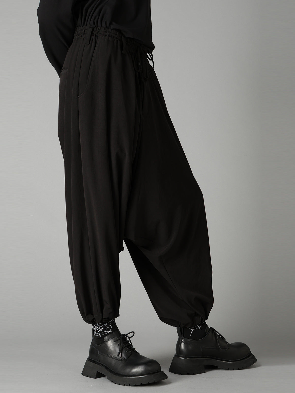 CREPE de CHINE WAIST DRAWSTRING SAROUEL PANTS