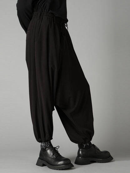 CREPE de CHINE WAIST DRAWSTRING SAROUEL PANTS