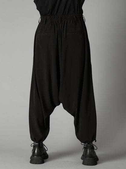 CREPE de CHINE WAIST DRAWSTRING SAROUEL PANTS