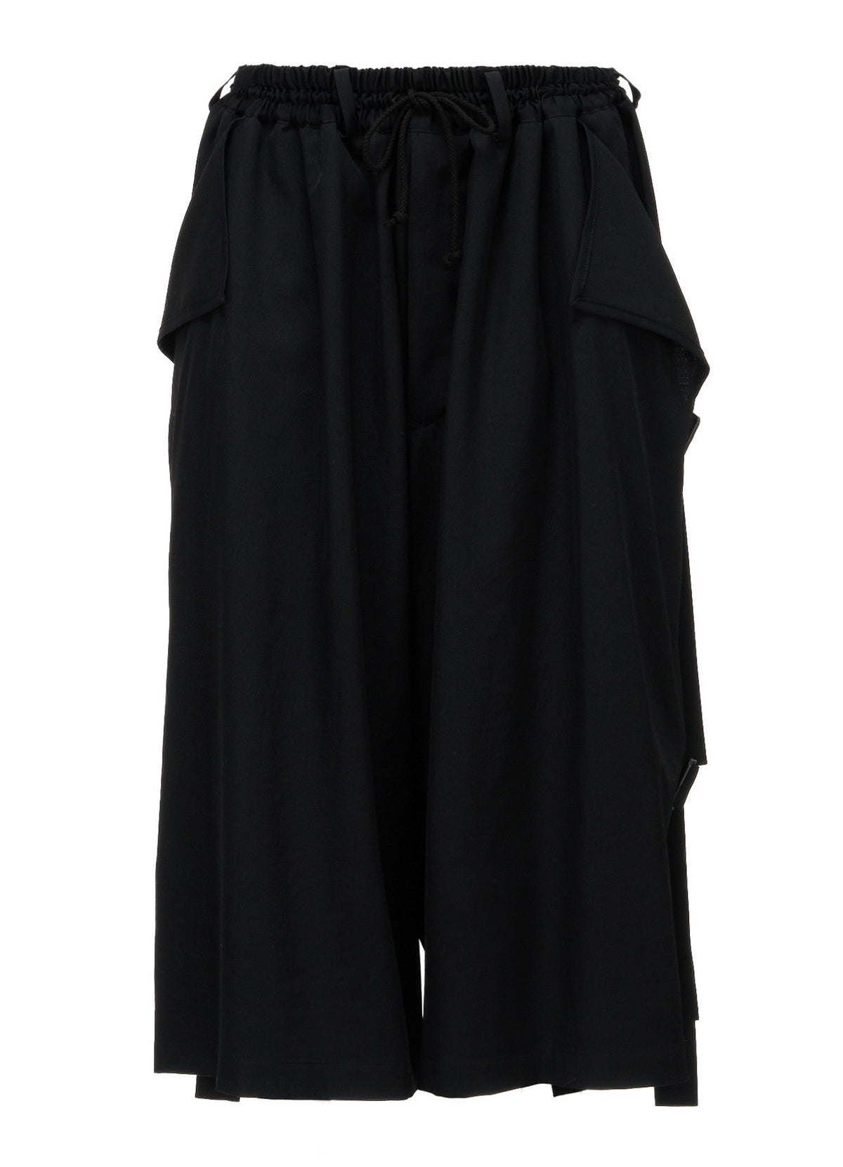 WOOL GABARDINE SIDE BELT PANTS