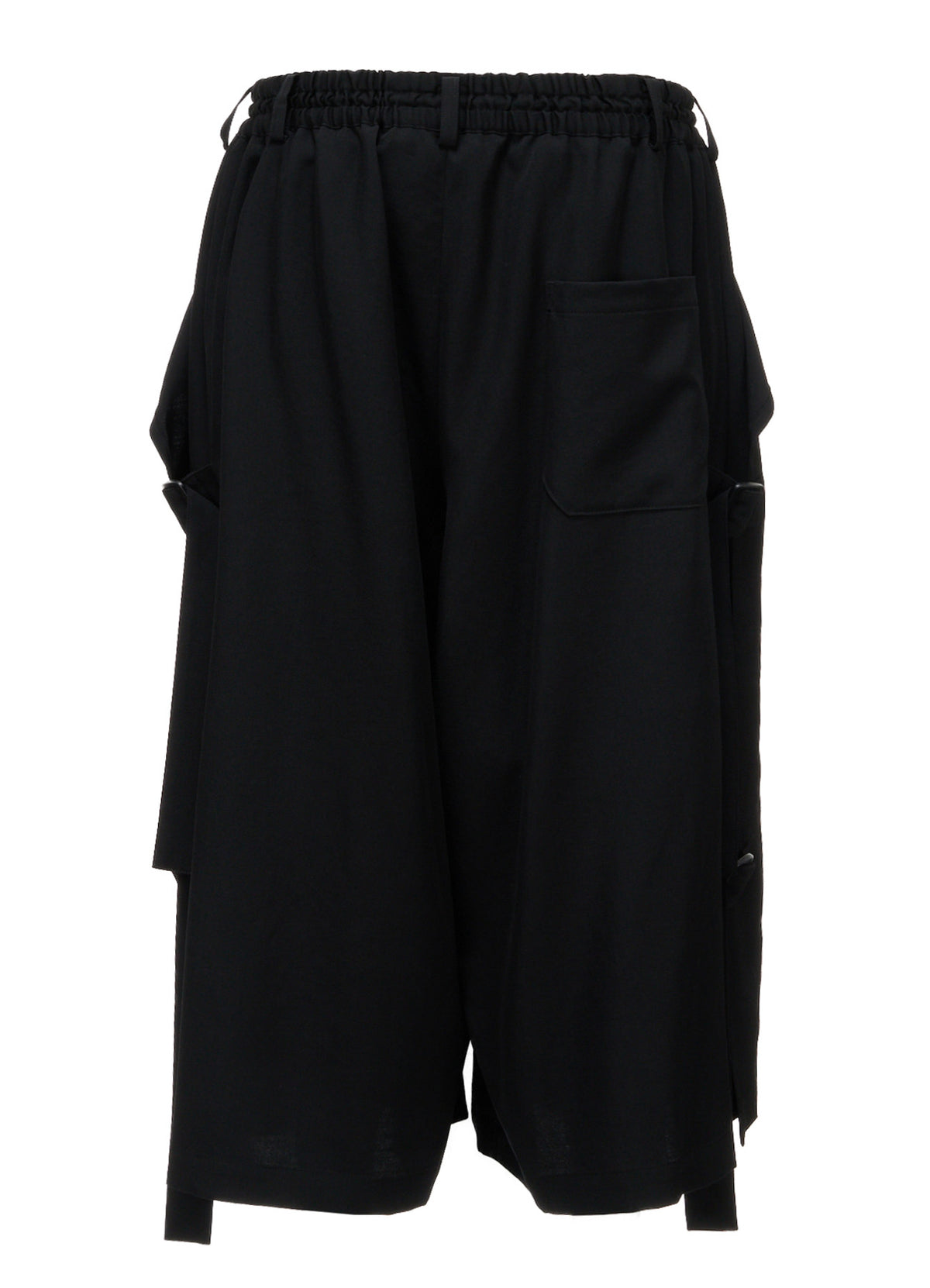 WOOL GABARDINE SIDE BELT PANTS
