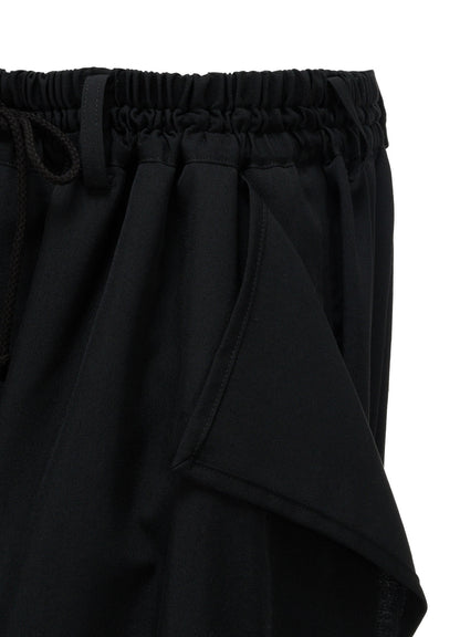 WOOL GABARDINE SIDE BELT PANTS