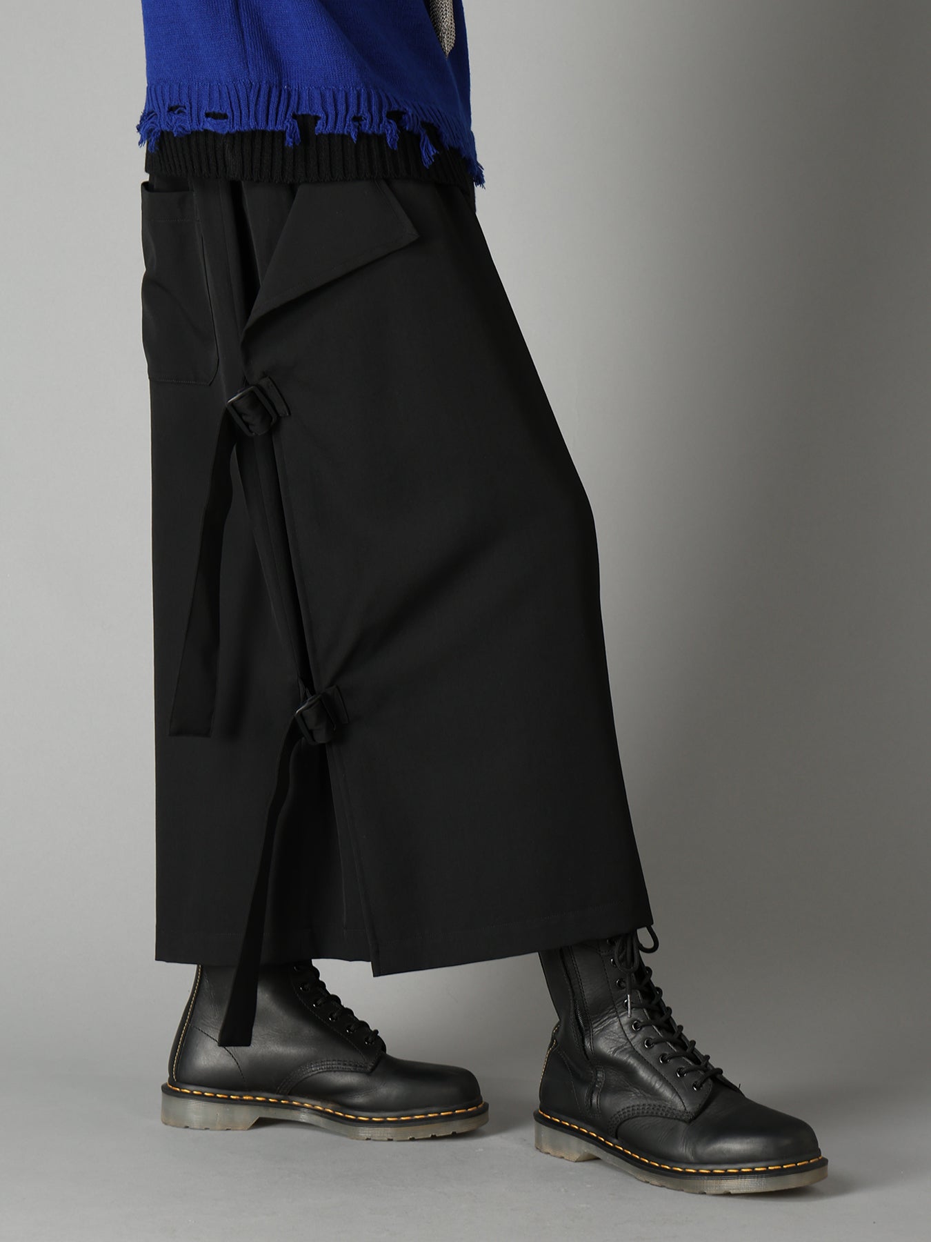 WOOL GABARDINE SIDE BELT PANTS – THE SHOP YOHJI YAMAMOTO