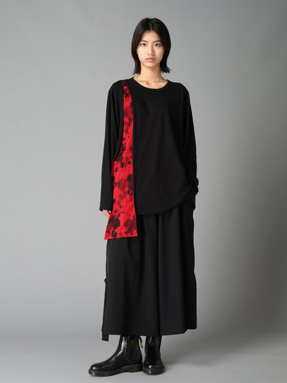 WOOL GABARDINE SIDE BELT PANTS