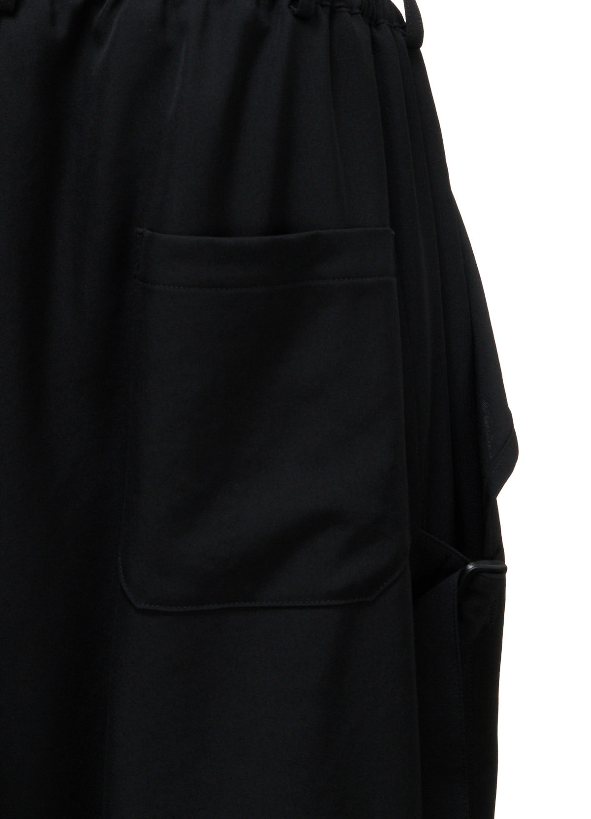 WOOL GABARDINE SIDE BELT PANTS