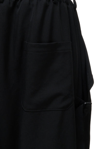 WOOL GABARDINE SIDE BELT PANTS