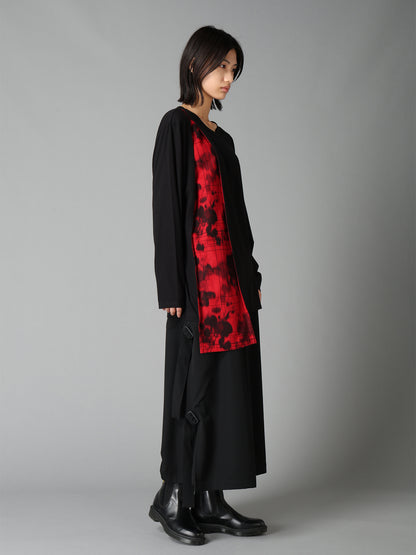 WOOL GABARDINE SIDE BELT PANTS