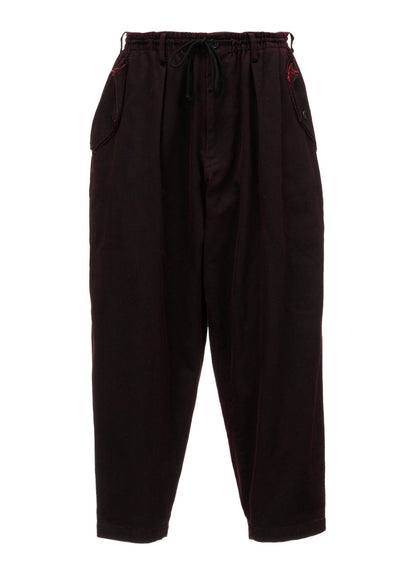 PIGMENT PRINT COTTON TWILL DOUBLE-FLAP POCKET PANTS