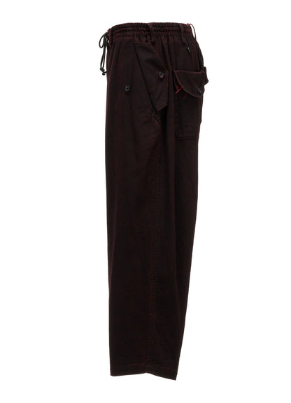 PIGMENT PRINT COTTON TWILL DOUBLE-FLAP POCKET PANTS