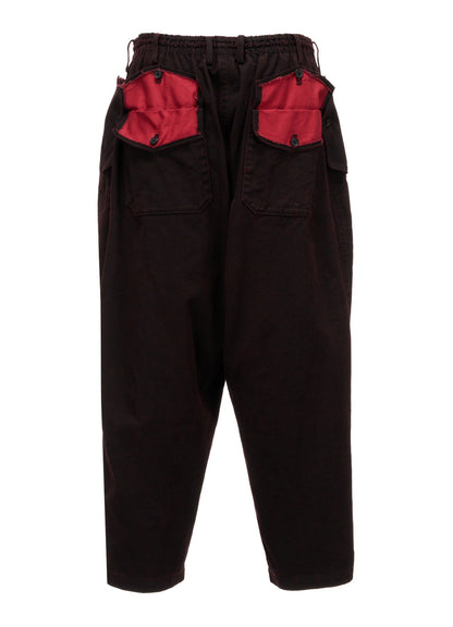 PIGMENT PRINT COTTON TWILL DOUBLE-FLAP POCKET PANTS