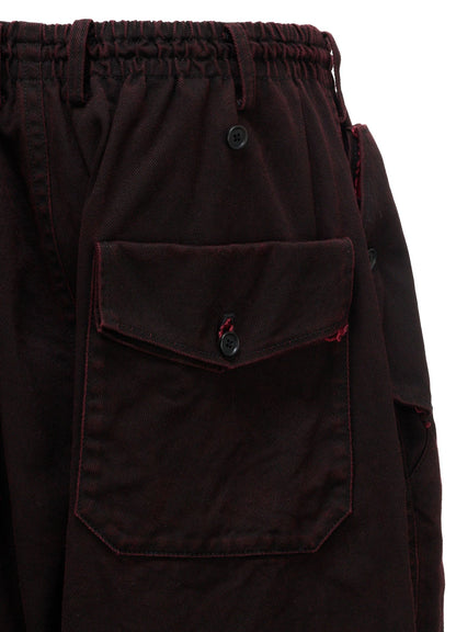 PIGMENT PRINT COTTON TWILL DOUBLE-FLAP POCKET PANTS