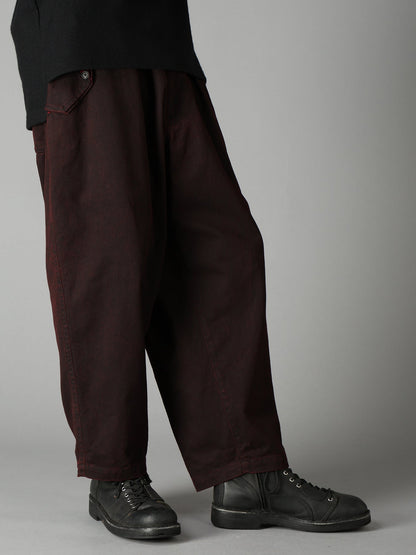 PIGMENT PRINT COTTON TWILL DOUBLE-FLAP POCKET PANTS