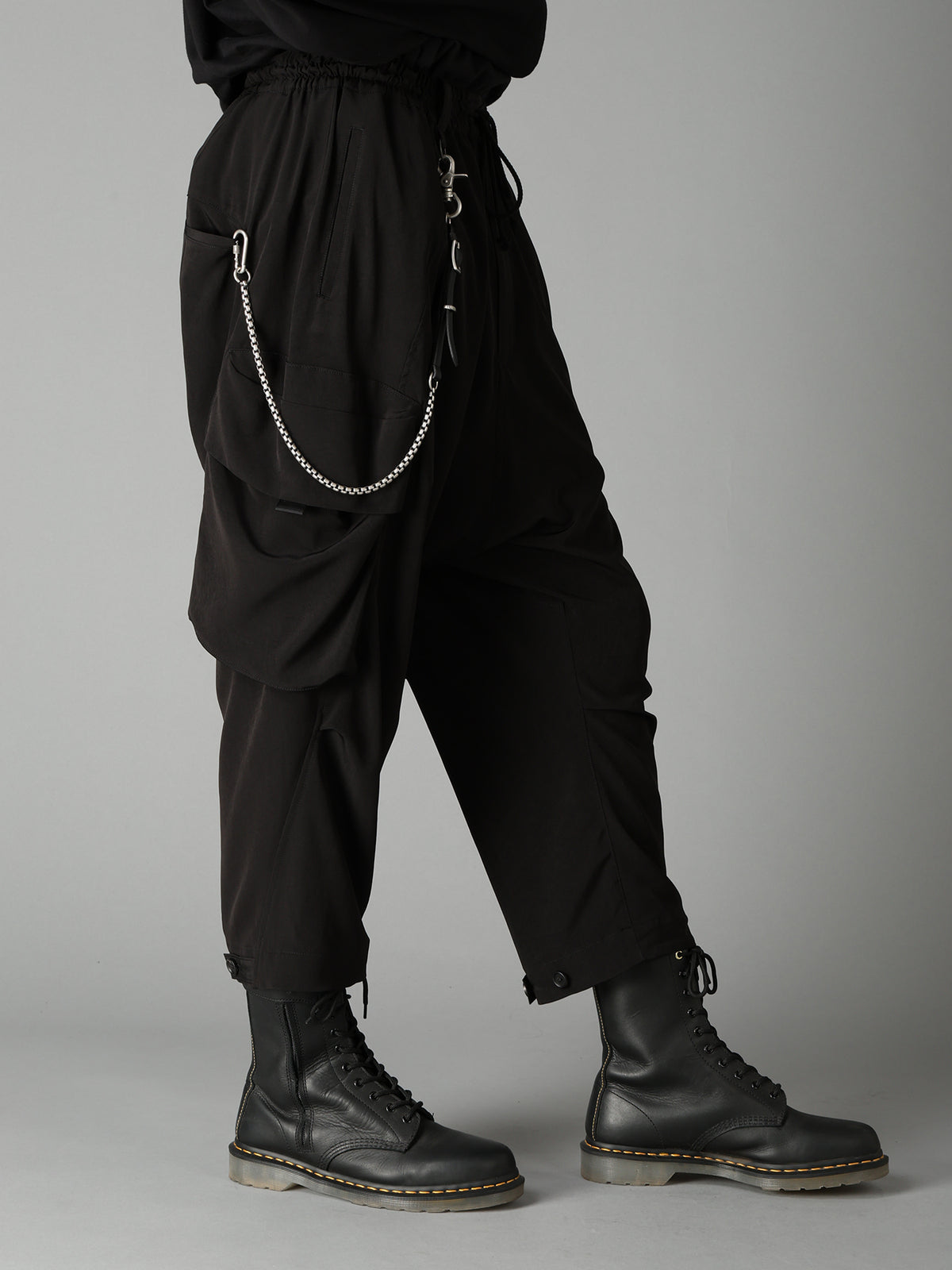 CREPE DE CHINE BIG POCKET SAROUEL PANTS