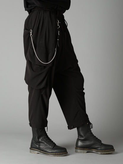 CREPE DE CHINE BIG POCKET SAROUEL PANTS